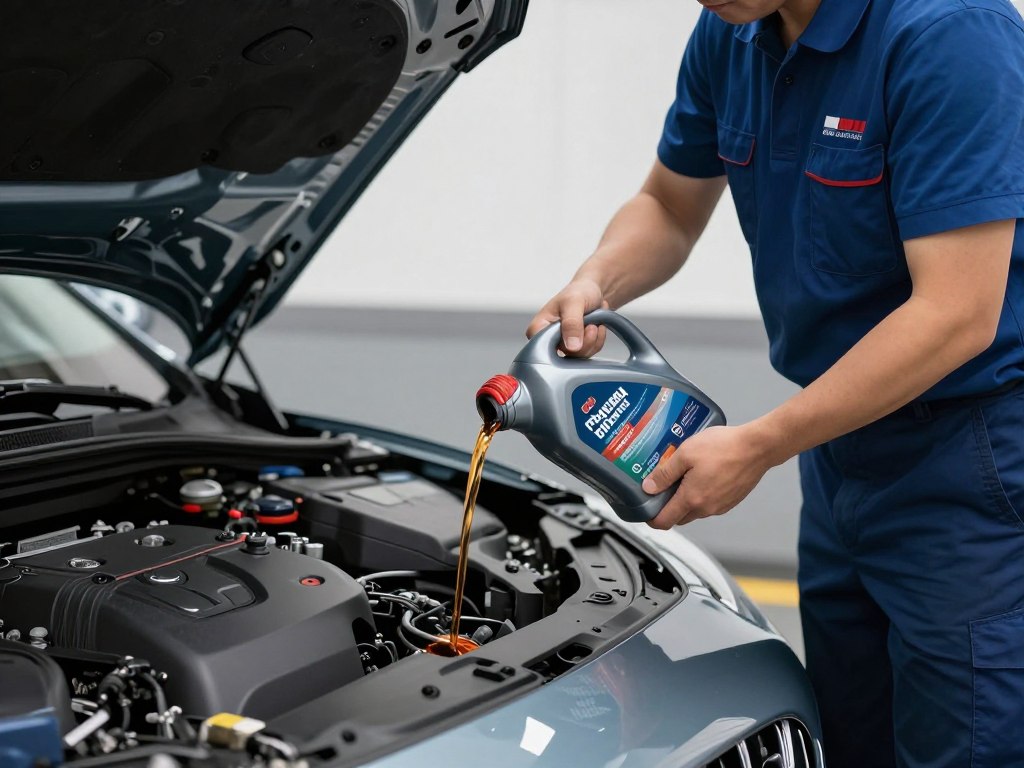 Premium oil change service for luxury cars near Emirates Hills